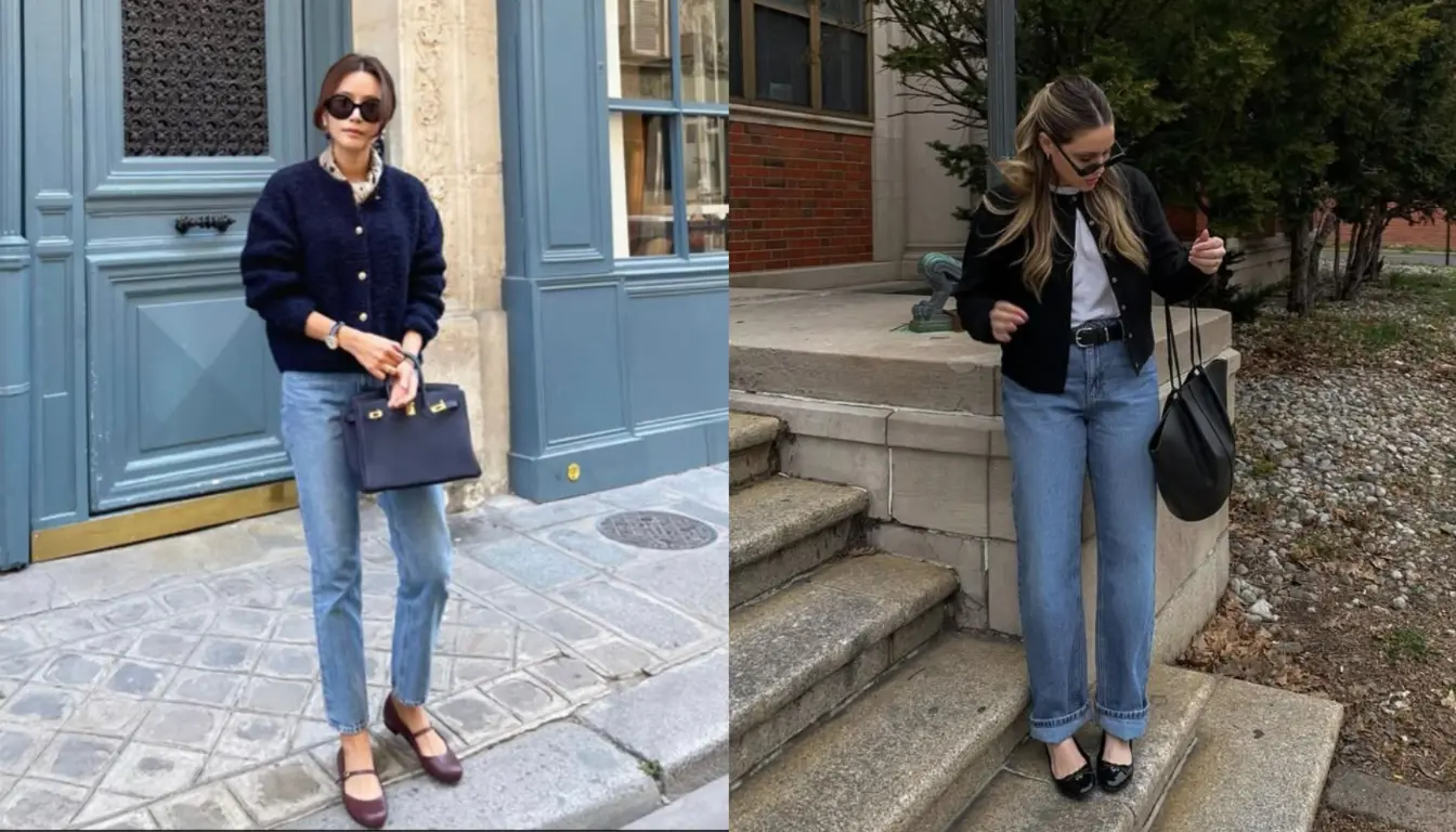 Styling Flat Shoes dengan Cardigan Styling Flat Shoes dengan Cardigan