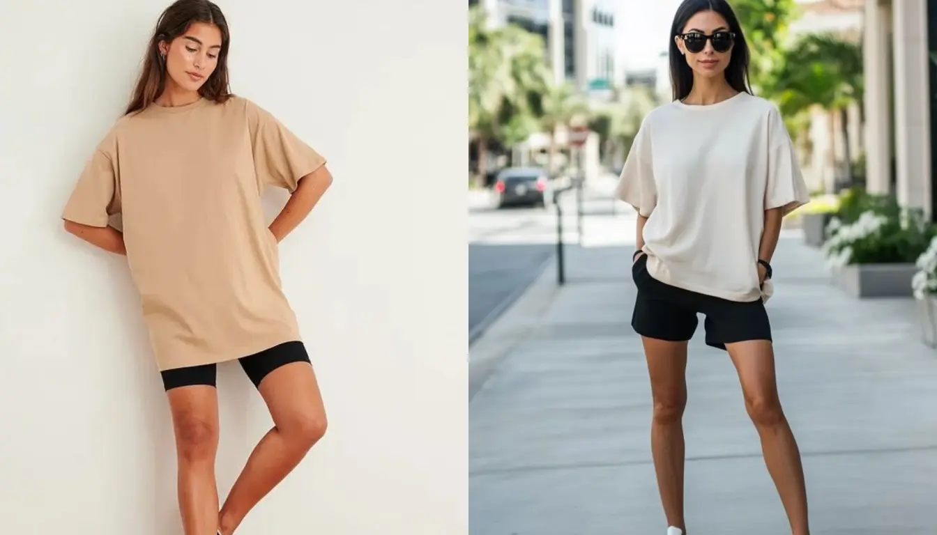 Kaos Boxy dan Short Legging