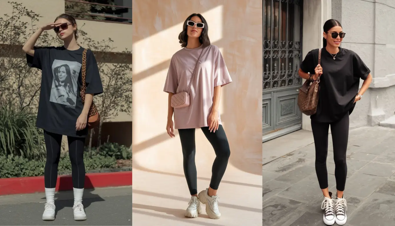OOTD Kaos Oversize Wanita dan Legging