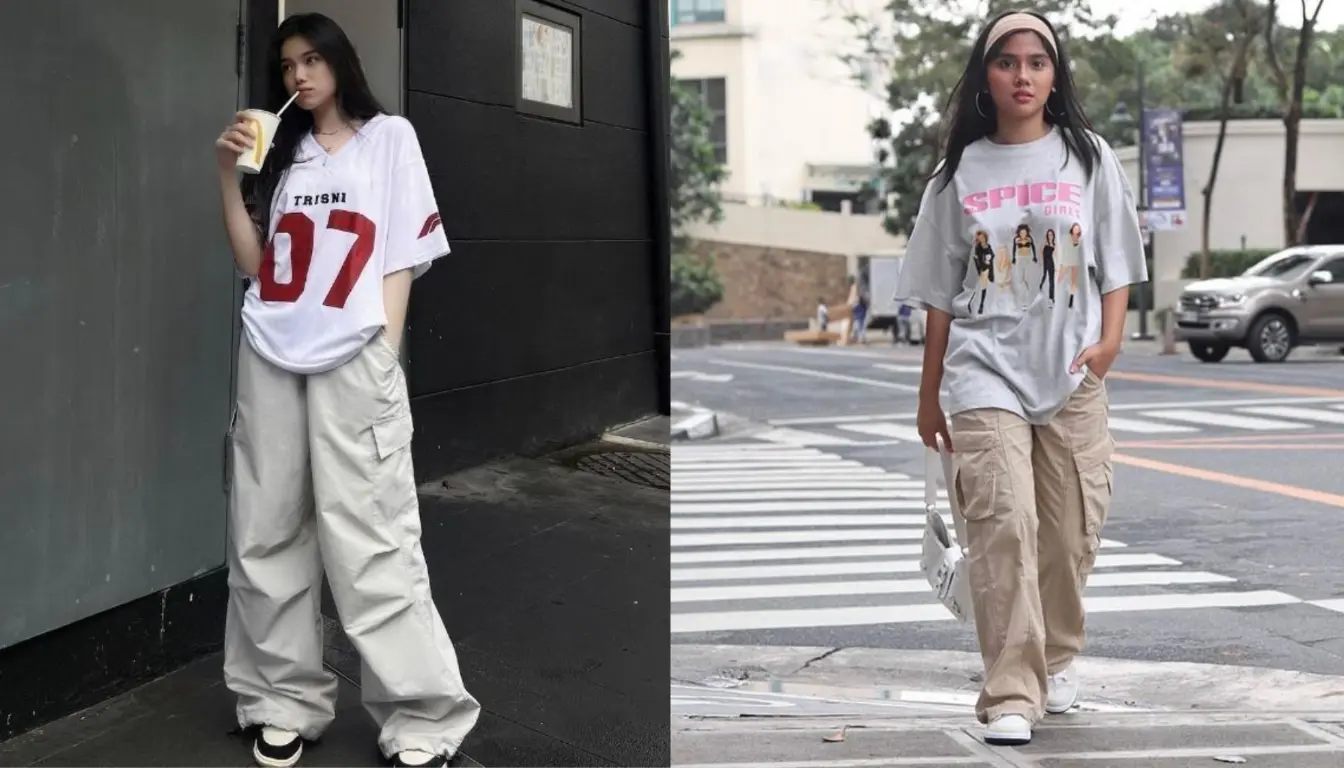 OOTD Kaos Oversize Wanita dan Celana Jogger
