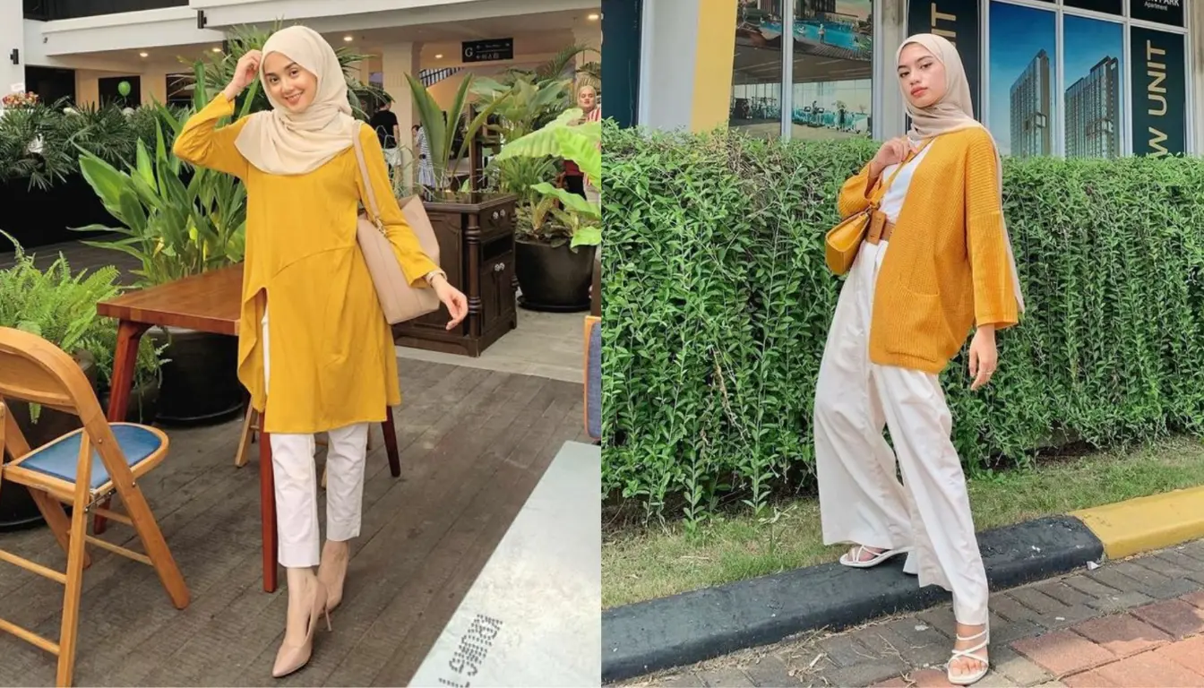 Baju Kuning Mustard Cocok dengan Jilbab Warna Apa? Coba Jilbab Krem