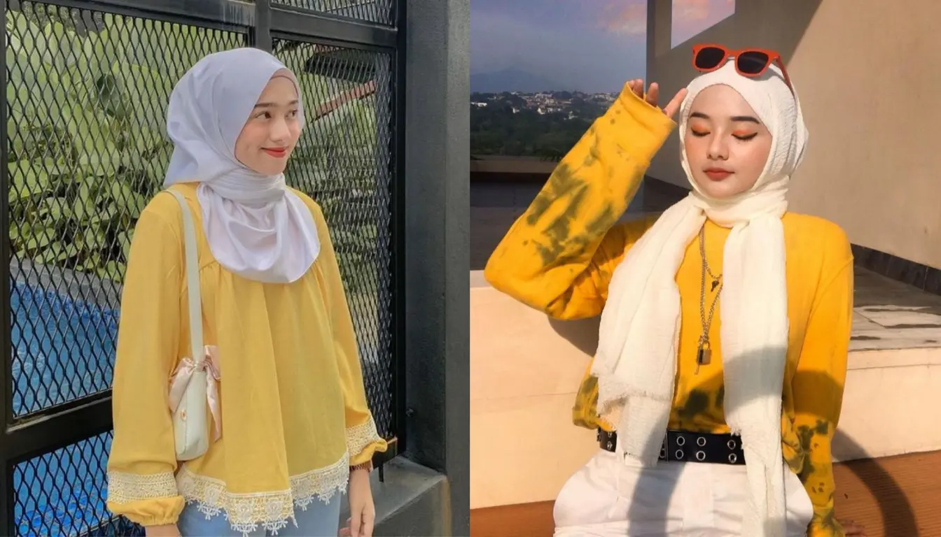 Baju Kuning Mustard Cocok dengan Jilbab Warna Apa? Coba Jilbab Putih