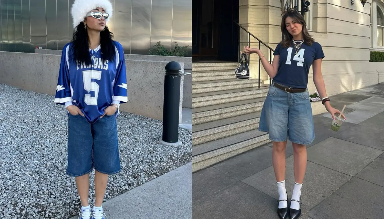 Kaos Warna Biru Dongker dengan Jorts Pants Kaos Warna Biru Dongker dengan Jorts Pants