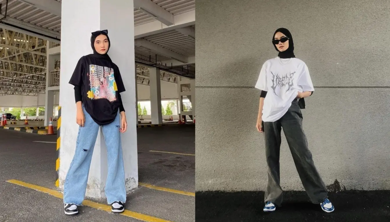 Perpaduan Kaos Grafis dan Celana Jeans