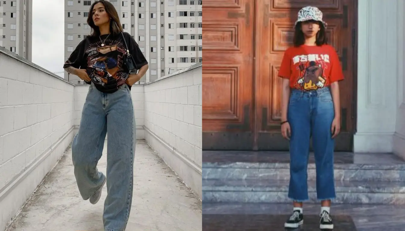 Perpaduan Vintage T shirt dan Celana Jeans Perpaduan Vintage T shirt dan Celana Jeans