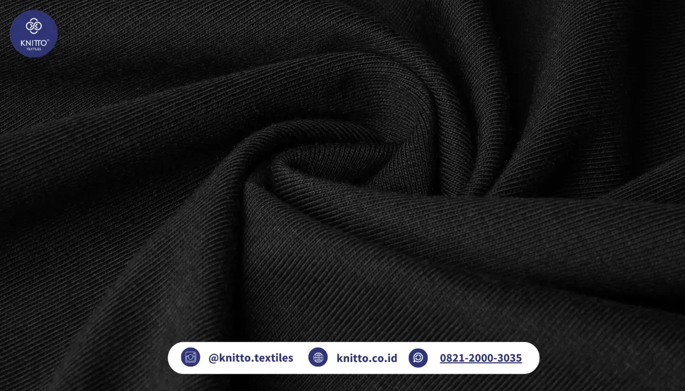 Detail Cotton Combed EnzyWash Hitam Reaktif. Detail Cotton Combed EnzyWash Hitam Reaktif.