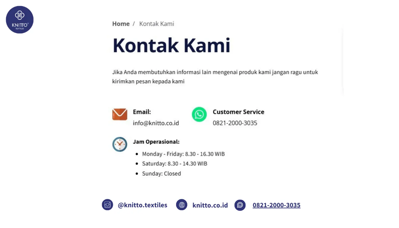 cara stock kain knitto melalui admin 