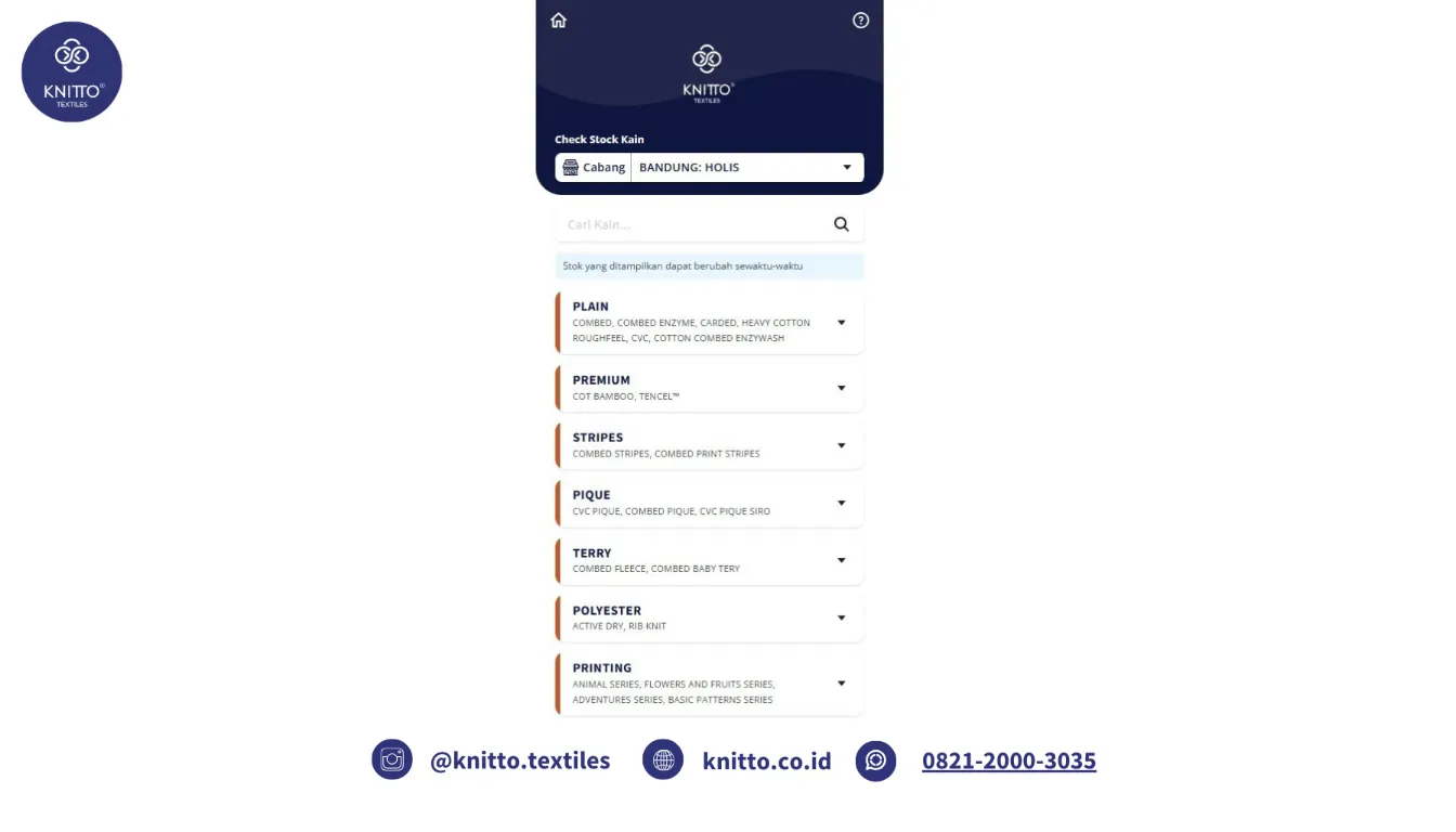 website stock kain knitto