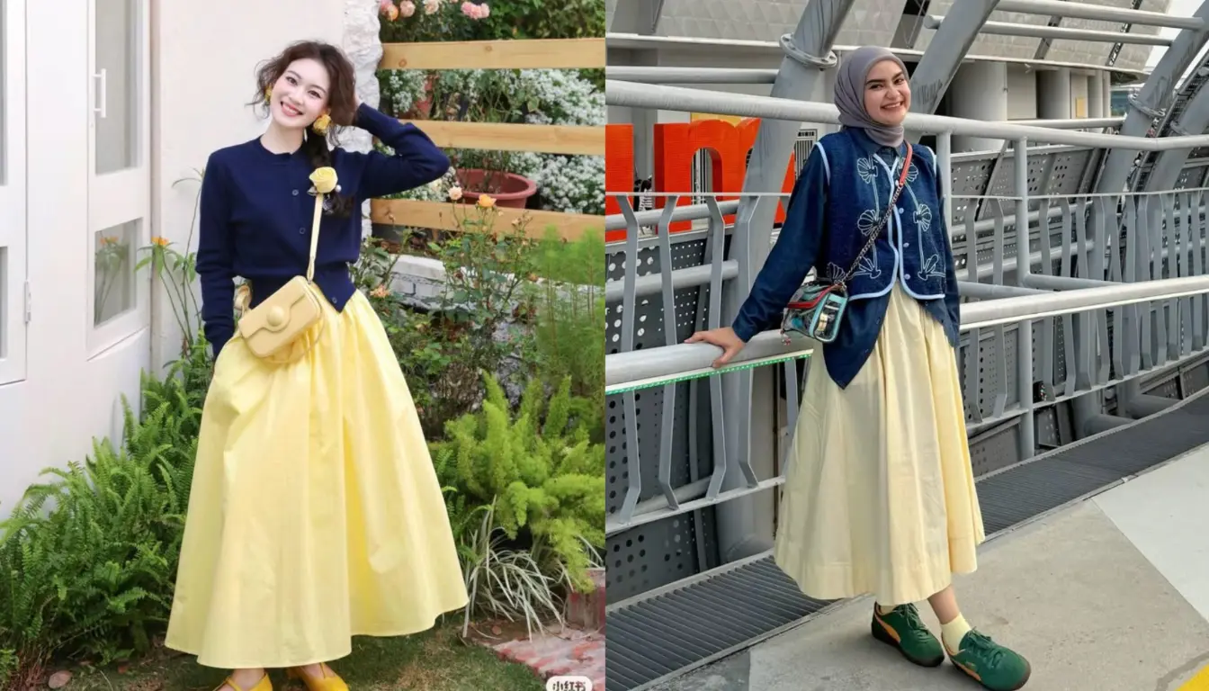 Butter Yellow Color dan Navy