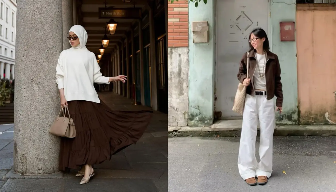 Coklat Mahogany dan Putih Coklat Mahogany dan Putih