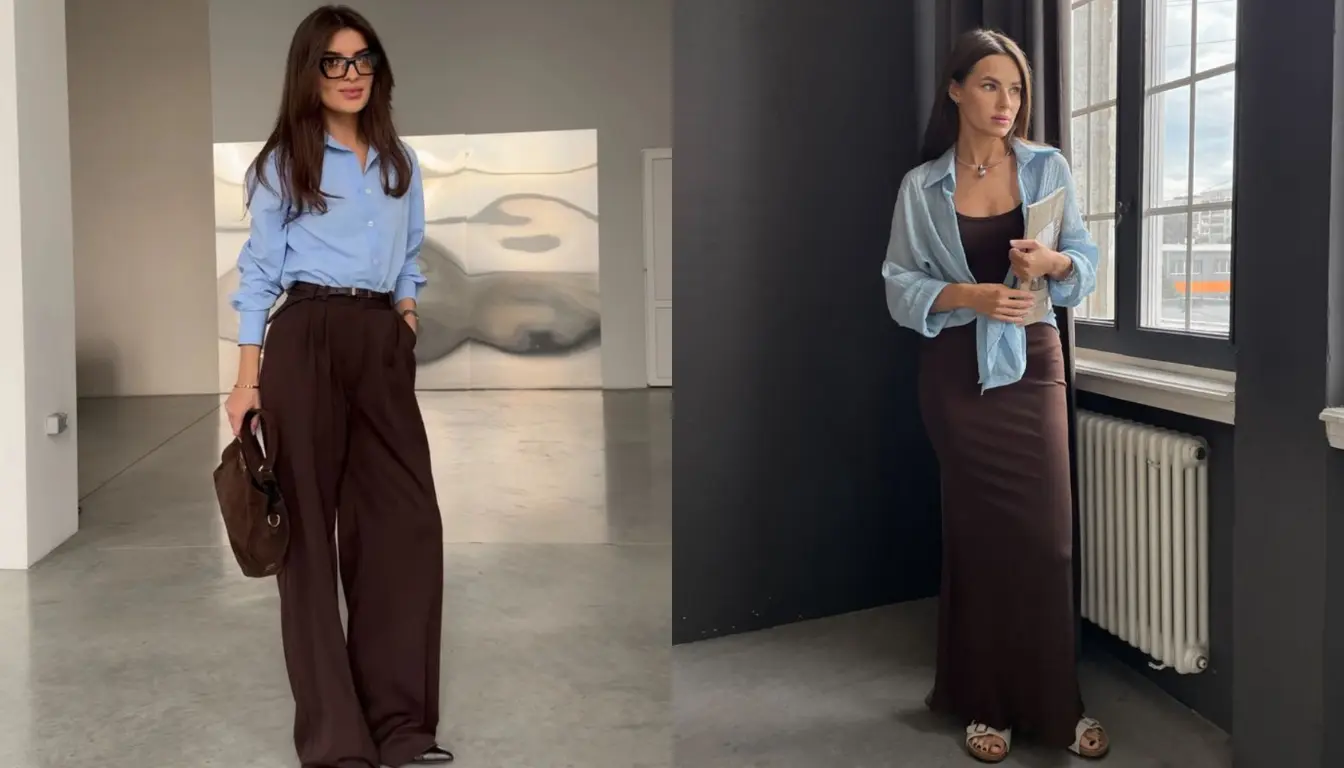 Coklat Mahogany dan Sky Blue Coklat Mahogany dan Sky Blue