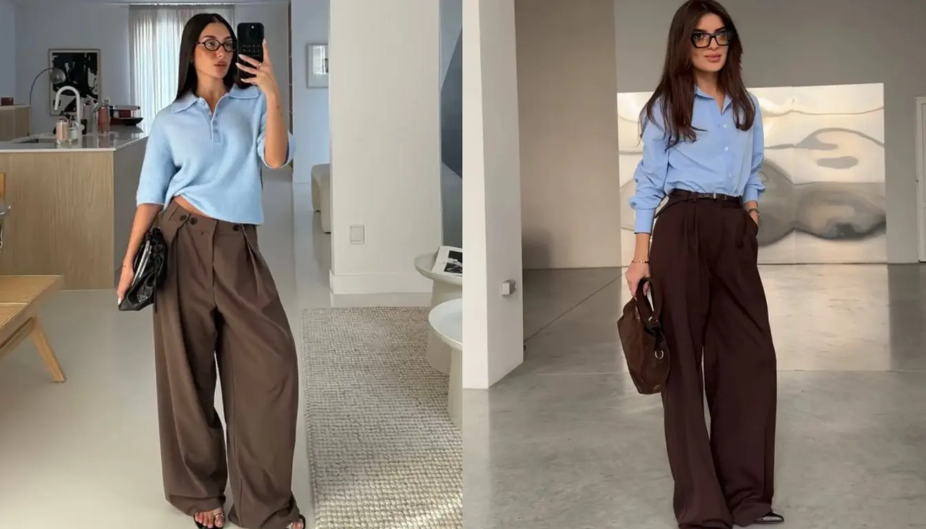 Warna Biru Muda dan Coklat