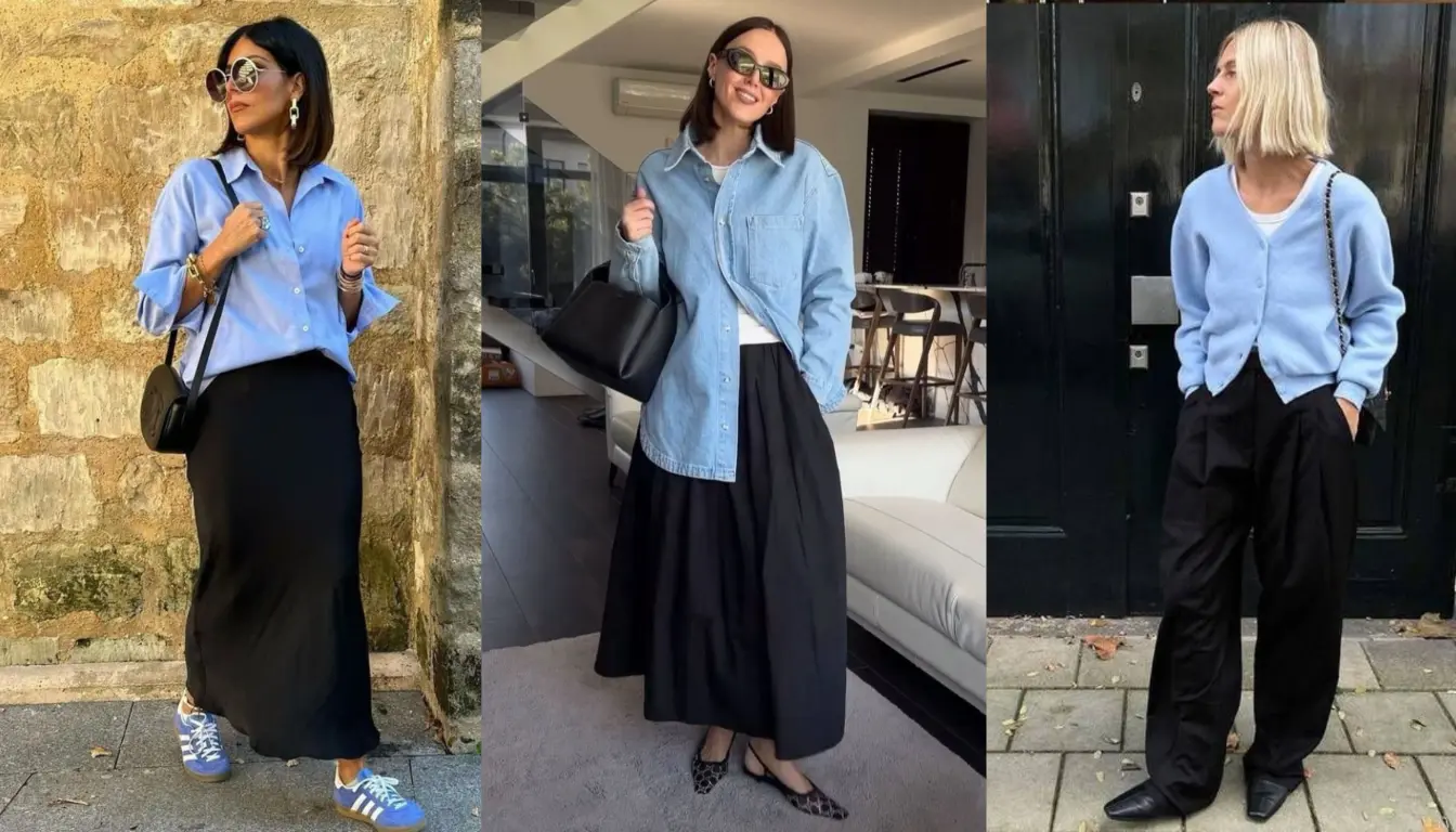 Warna Biru Muda dan Hitam