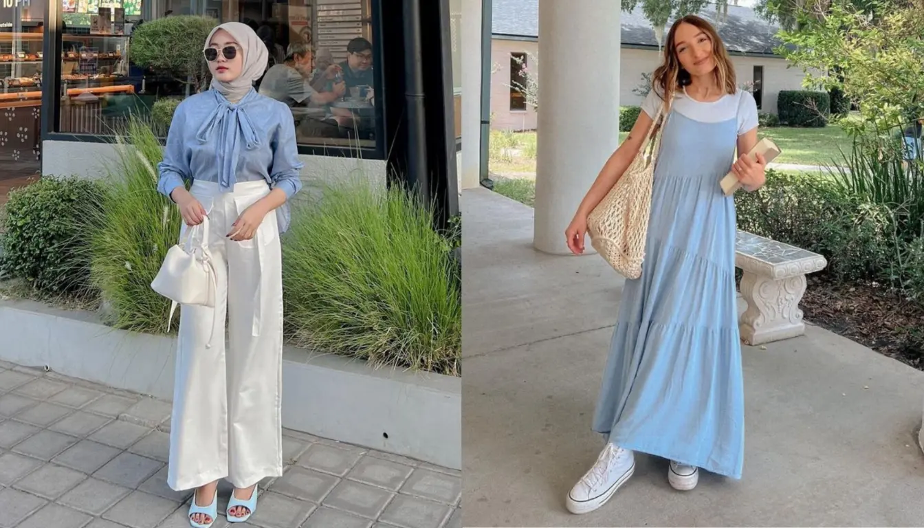 Warna Biru Muda dan Putih