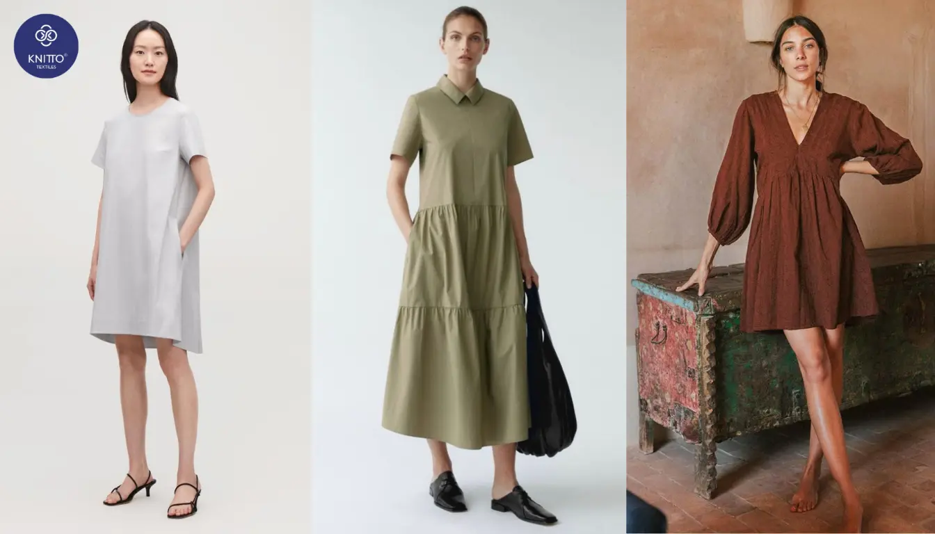 dress cotton combed 24s (dress A line casual)