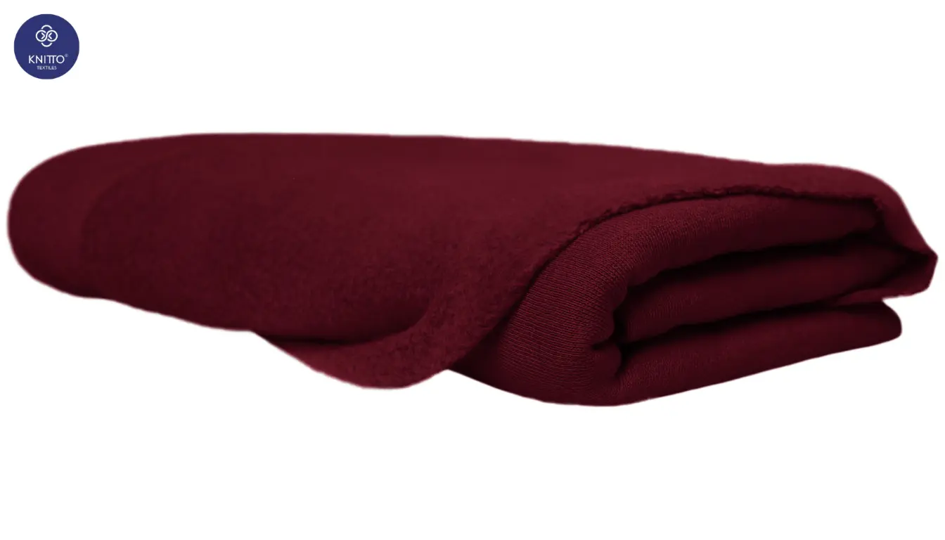 combed fleece burgundy toko bahan kaos knitto