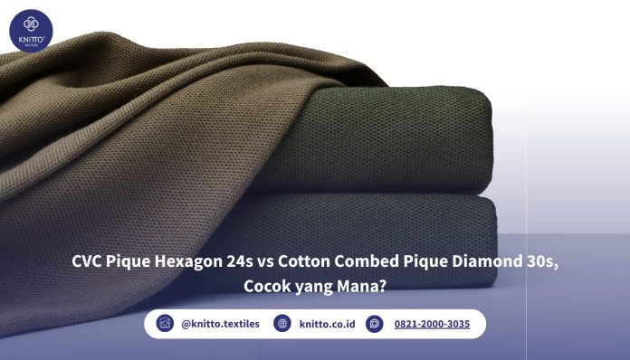 cvc pique hexagon 24s vs cotton combed pique diamond 30s